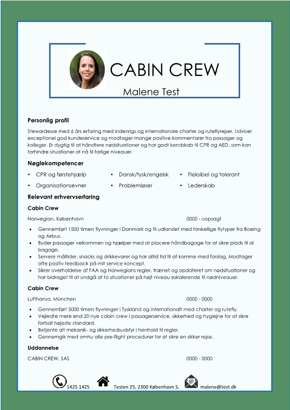 Cabin Crew CV Template
